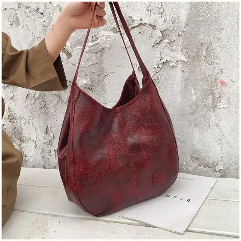 Jihen - Bolso de Mano Vintage de Cuero de Primera Calidad