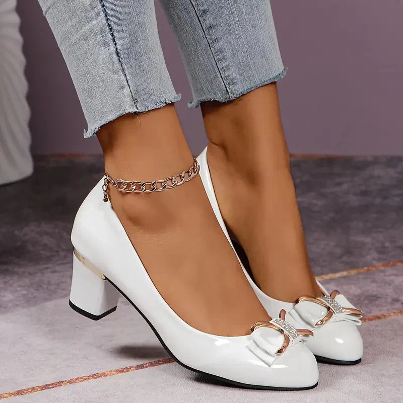 Bethanie - Escarpins Talons Confort Détails Dorés