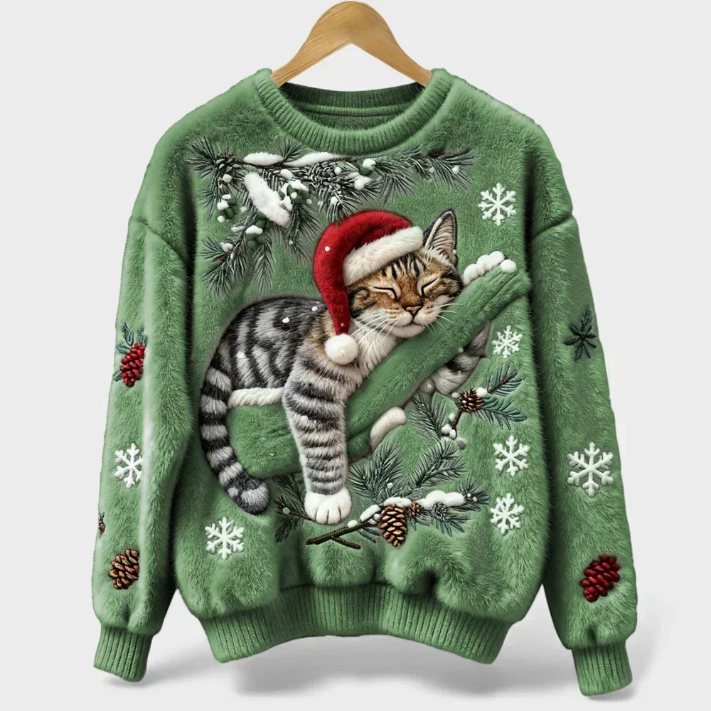 Romane - Suéter de Navidad con Gato Ultrasuave