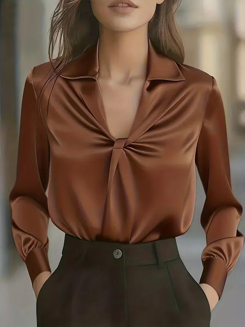 Keira - Luxurious Draped Silk Blouse