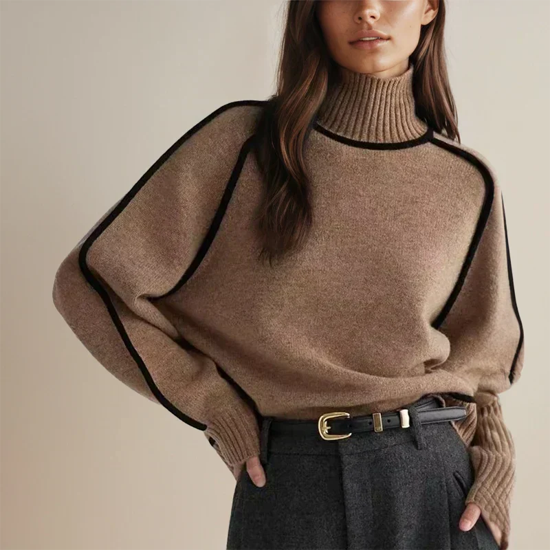 Danièle - Suéter de Invierno de Cuello Alto Haute Couture