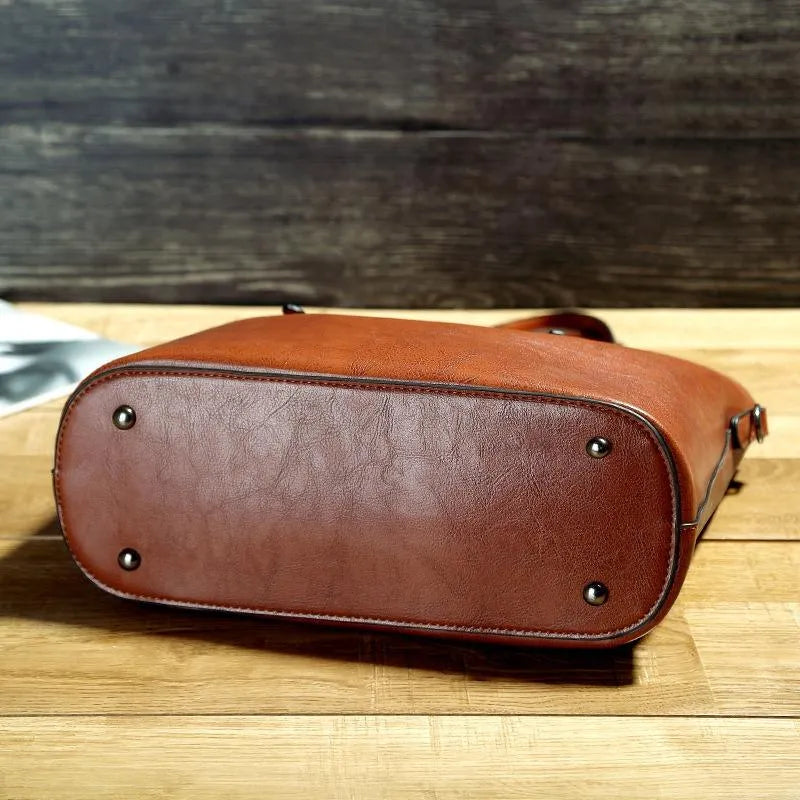 Erika - Bolso Shopper Vintage de Cuero Premium