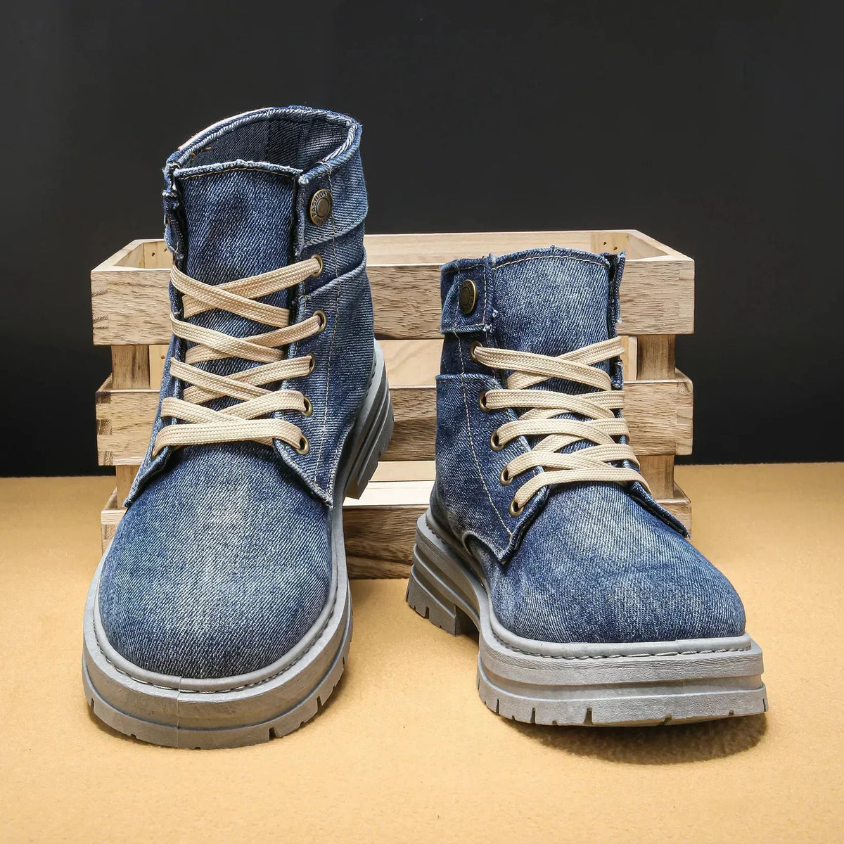 Dolovan - Premium Kvalitets Denim Snørestøvler