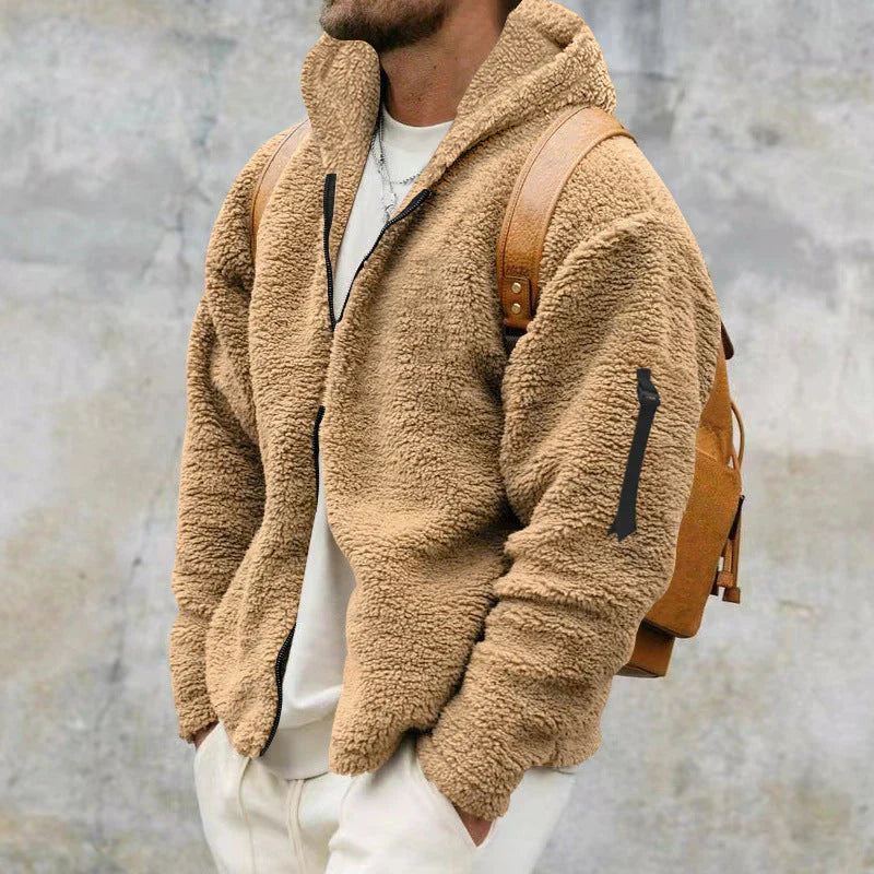 Samuel - Měkká Fleece Bunda s Kapucí