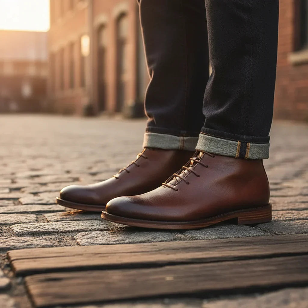 Robbin - Handcrafted Leather Boots with Natural Leather