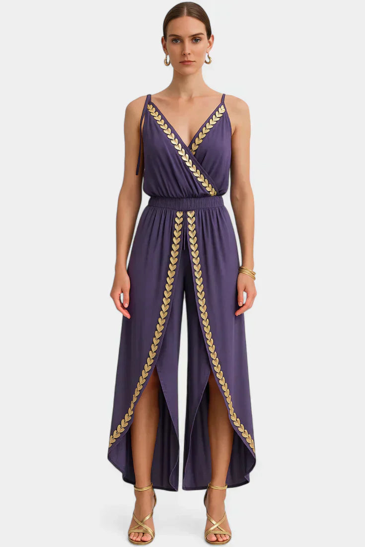 Hermine - Luksuriøs Jumpsuit med Gyldne Detaljer