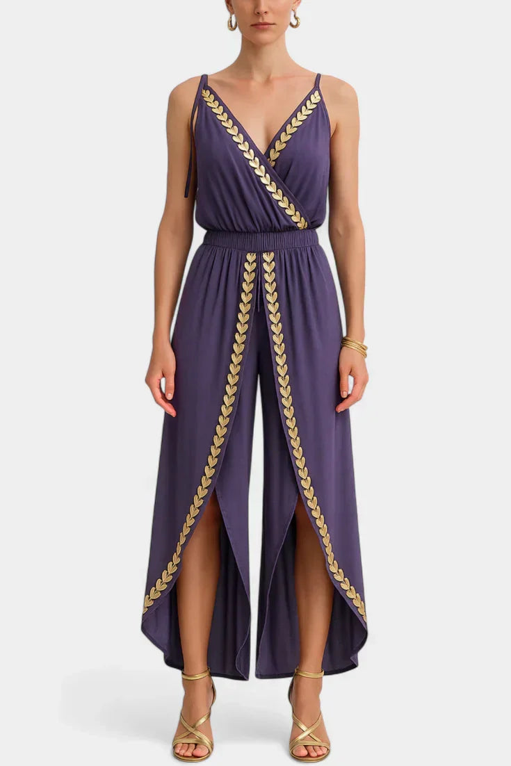 Hermine - Luksuriøs Jumpsuit med Gyldne Detaljer