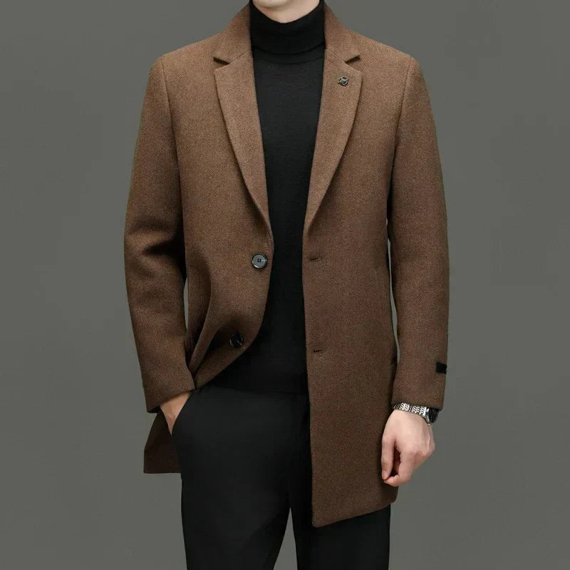 Arthur - Elegantní Dlouhý Vlněný Kabát