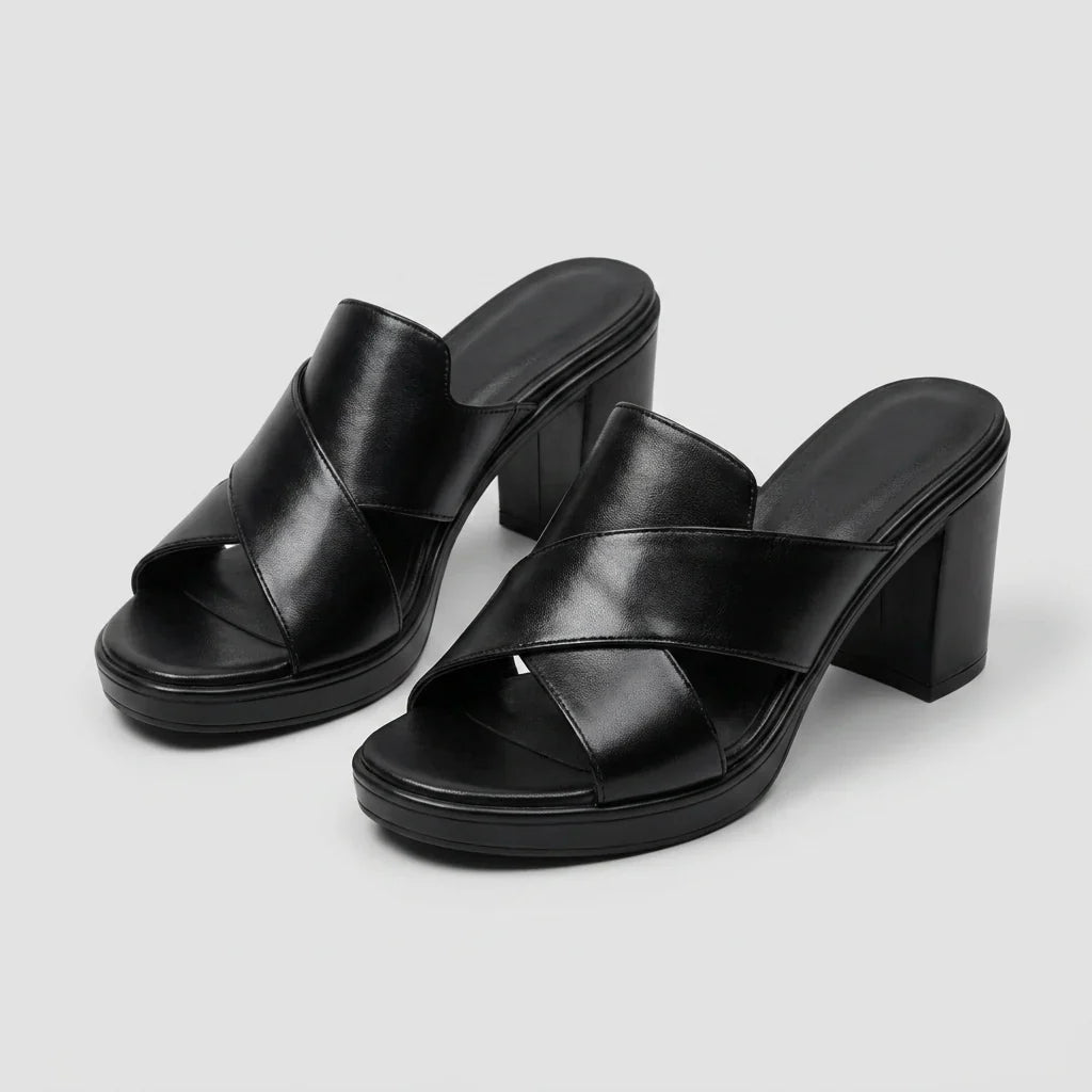 Nesrine - Sandalias Elegantes de Tacón Ancho Cómodo