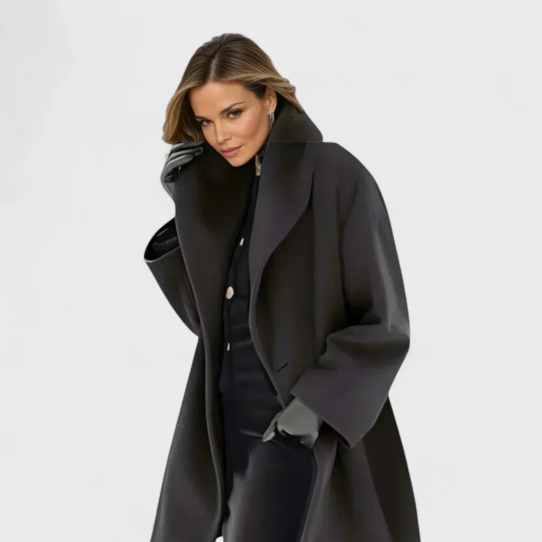 Constance - Elegantní Polodlouhý Vlněný Kabát