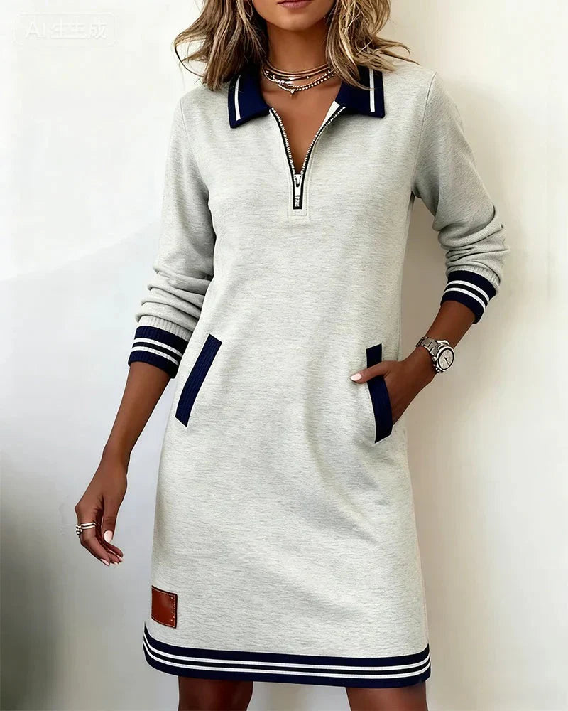 Halima - Robe Polo Manches Longues en Coton