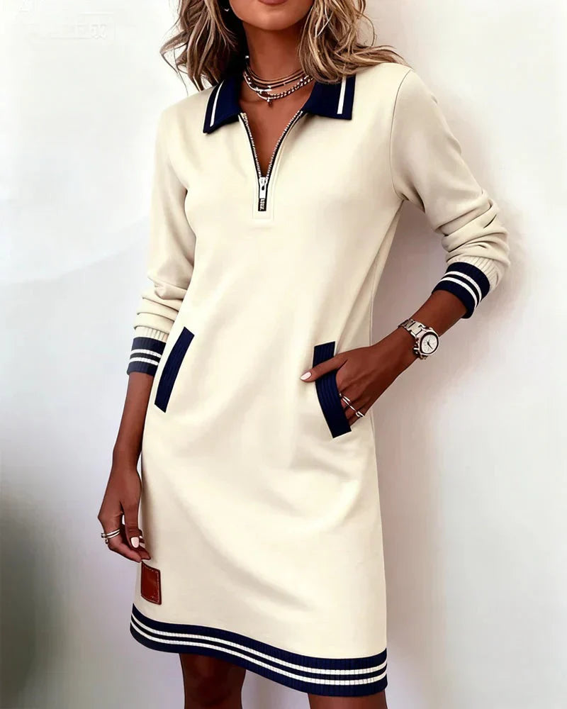 Halima - Robe Polo Manches Longues en Coton