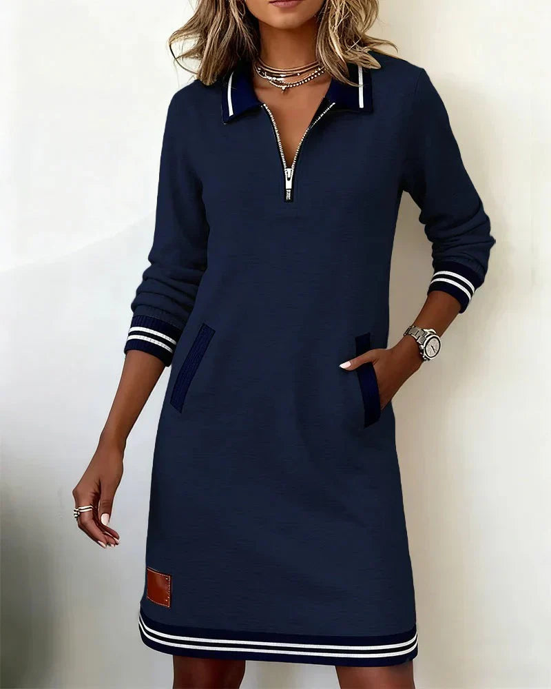 Halima - Robe Polo Manches Longues en Coton