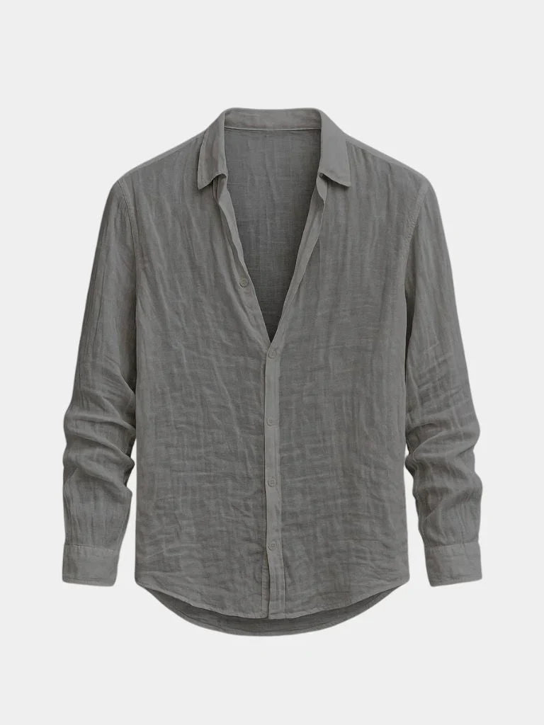 Malick - Základní Lněná Letní Košile S Dlouhým Rukávem