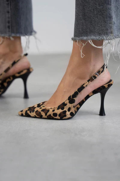 Margette - Zapatos de Tacón con Cunta Leopardo de Ante