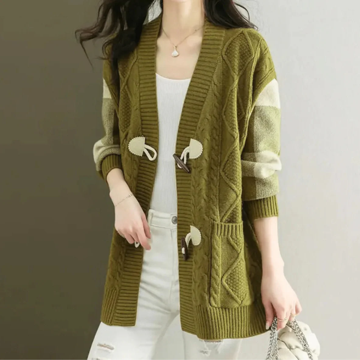 Tesni - Cardigan Tricoté en Maille Naturelle