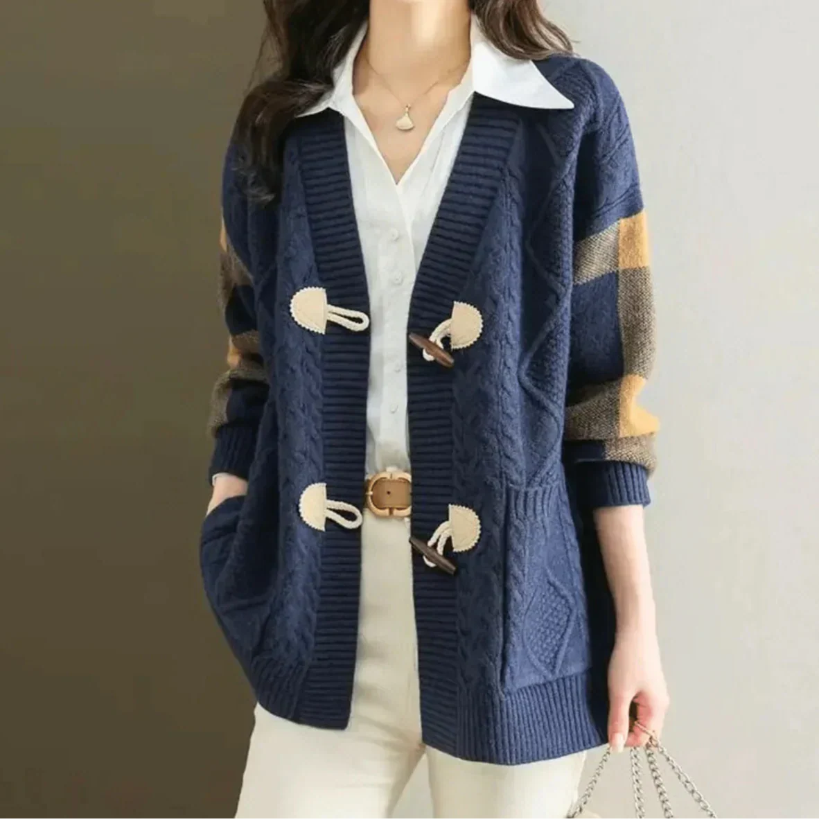 Tesni - Cardigan Tricoté en Maille Naturelle