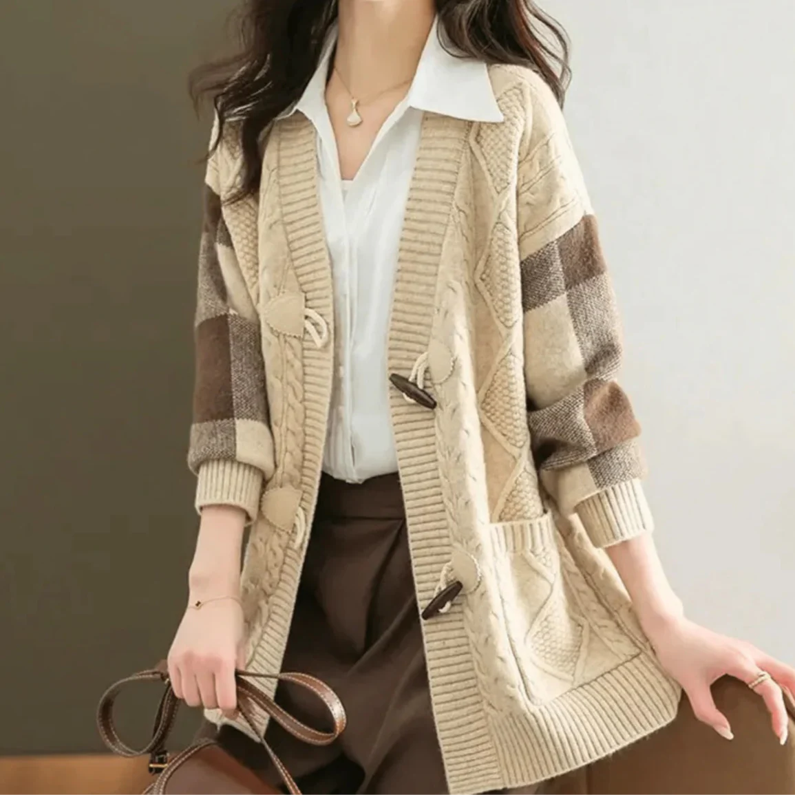 Tesni - Cardigan Tricoté en Maille Naturelle