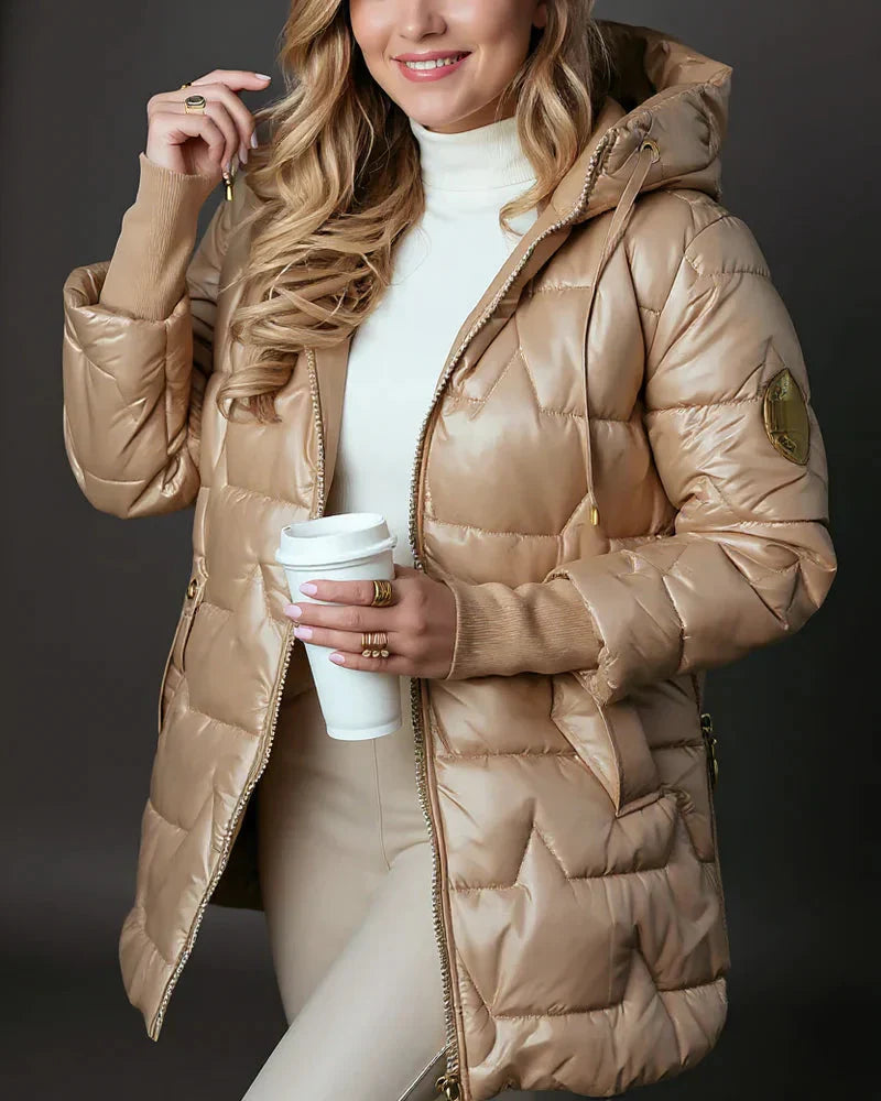 Nolwen - Manteau Hivernal Tendance à Capuche et Rembourrage