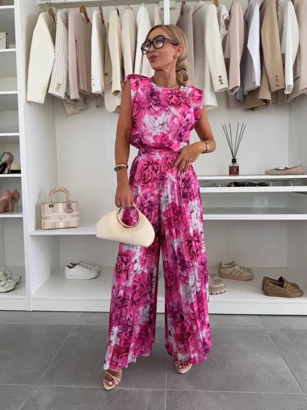 Regina - Elegant 2delt Løst Plisseret Sæt