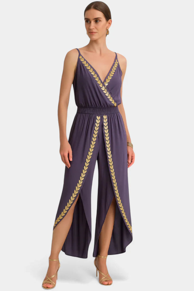 Hermine - Luksuriøs Jumpsuit med Gyldne Detaljer