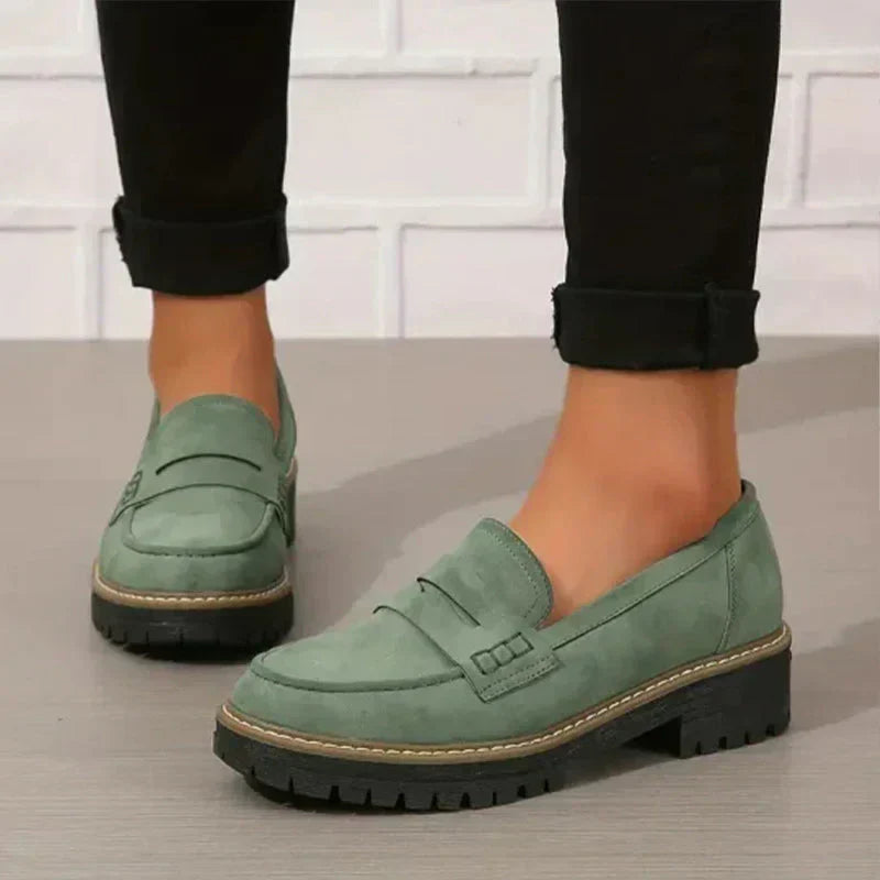 Noalie - Mocassins en Daim à Plateforme