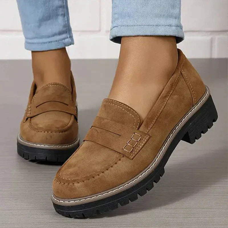 Noalie - Mocassins en Daim à Plateforme