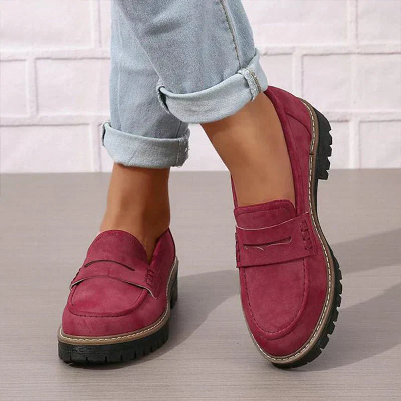 Noalie - Mocassins en Daim à Plateforme