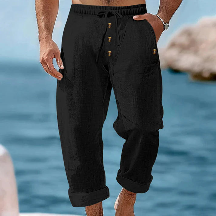 Kay - Pantalón Casual de Lino Ligero con Cintura Ajustable