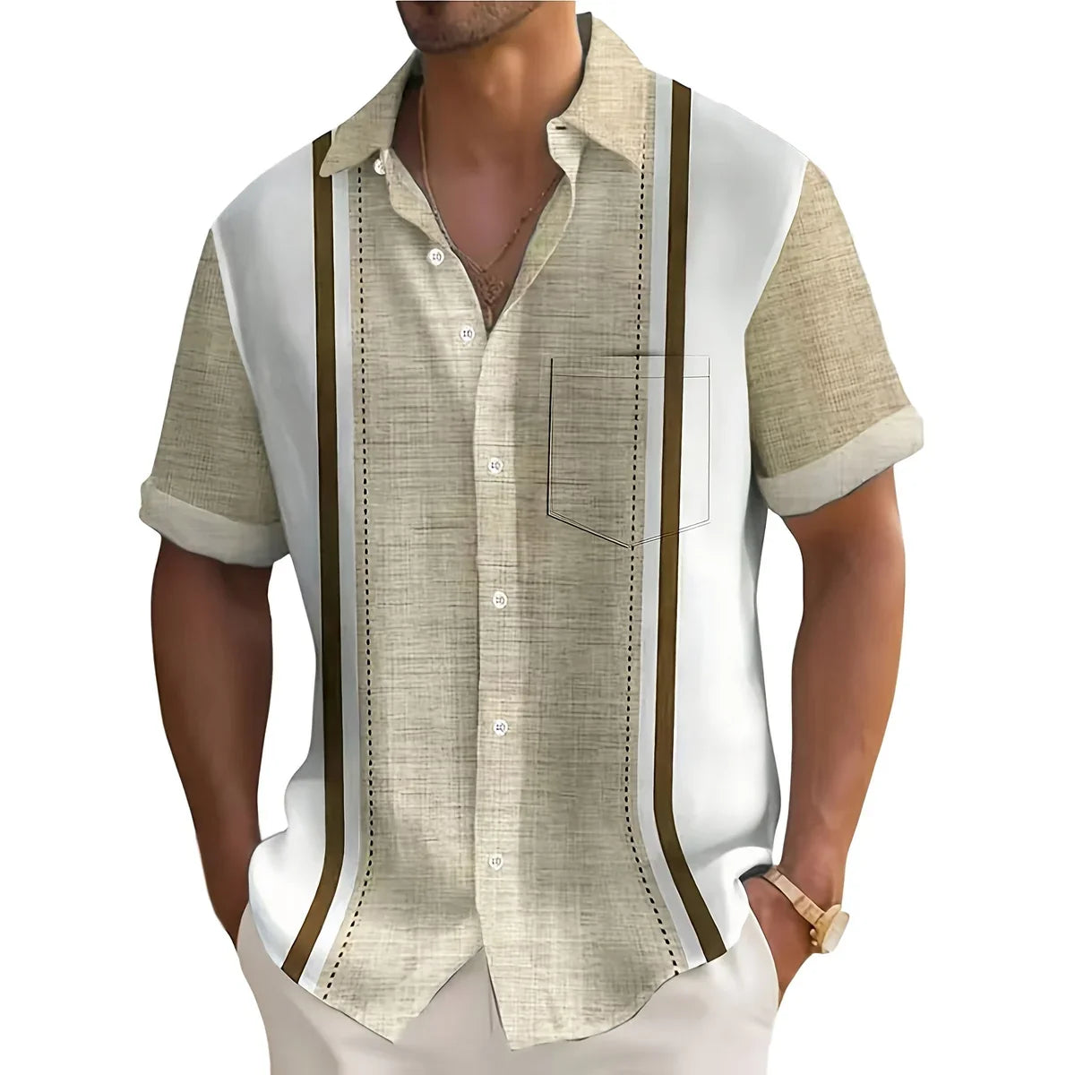 Tylian - Camisa Ligera de Verano con Estampado de Rayas