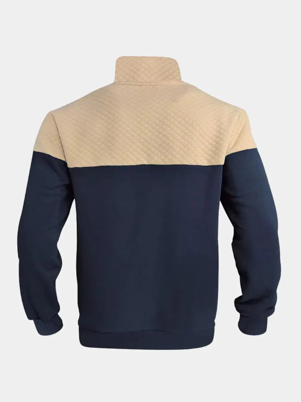 Théodore - Sweat en Coton Bicolore à Col Zippé