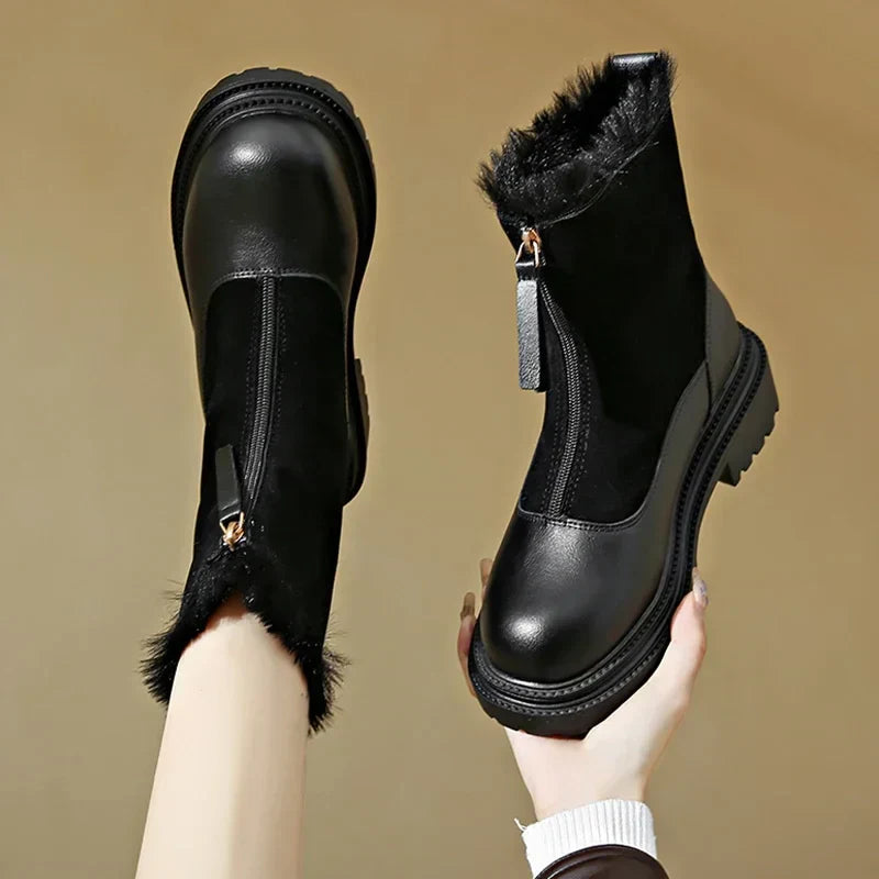 Alma - Bottes Cuir et Daim Doublure Fourrure