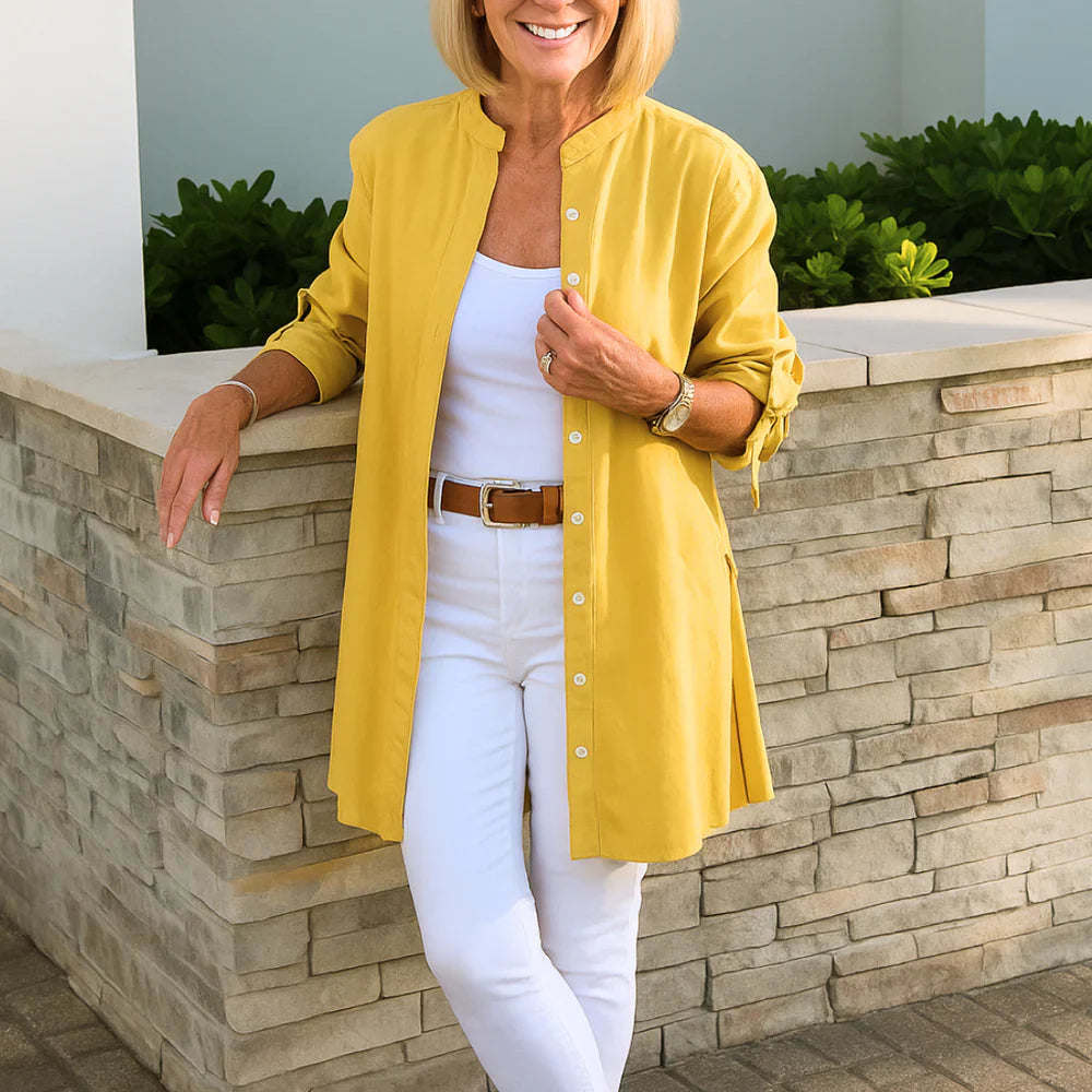 Catalina - Dlhá Bavlnená Blúzka s Gombíkmi