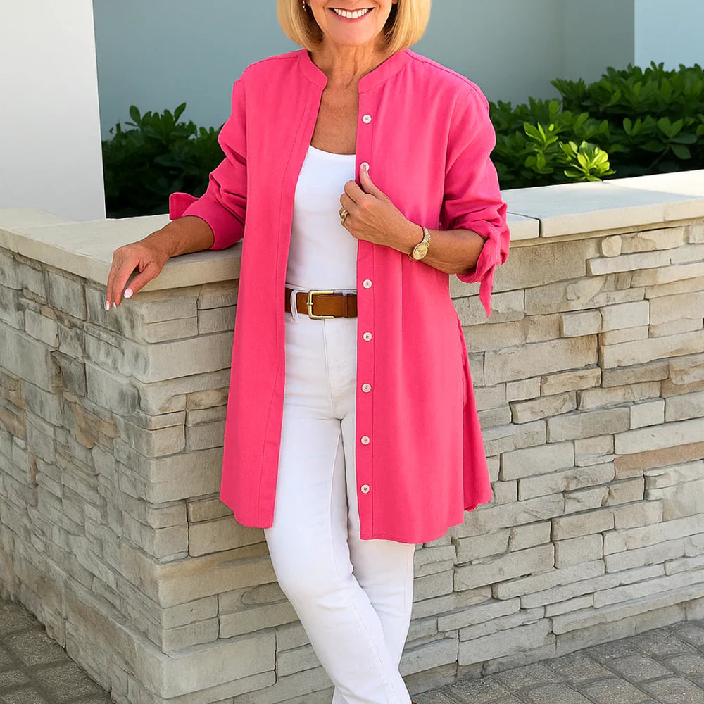 Catalina - Dlhá Bavlnená Blúzka s Gombíkmi