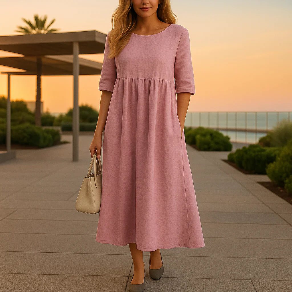 Chloé - Vzdušné Bavlnené Šaty so Zvonovou Sukňou a Vreckami