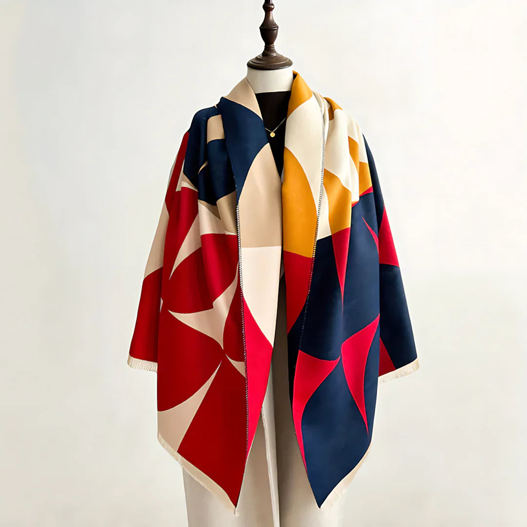 Natha - Écharpe Chaude Géométrique Haute Couture