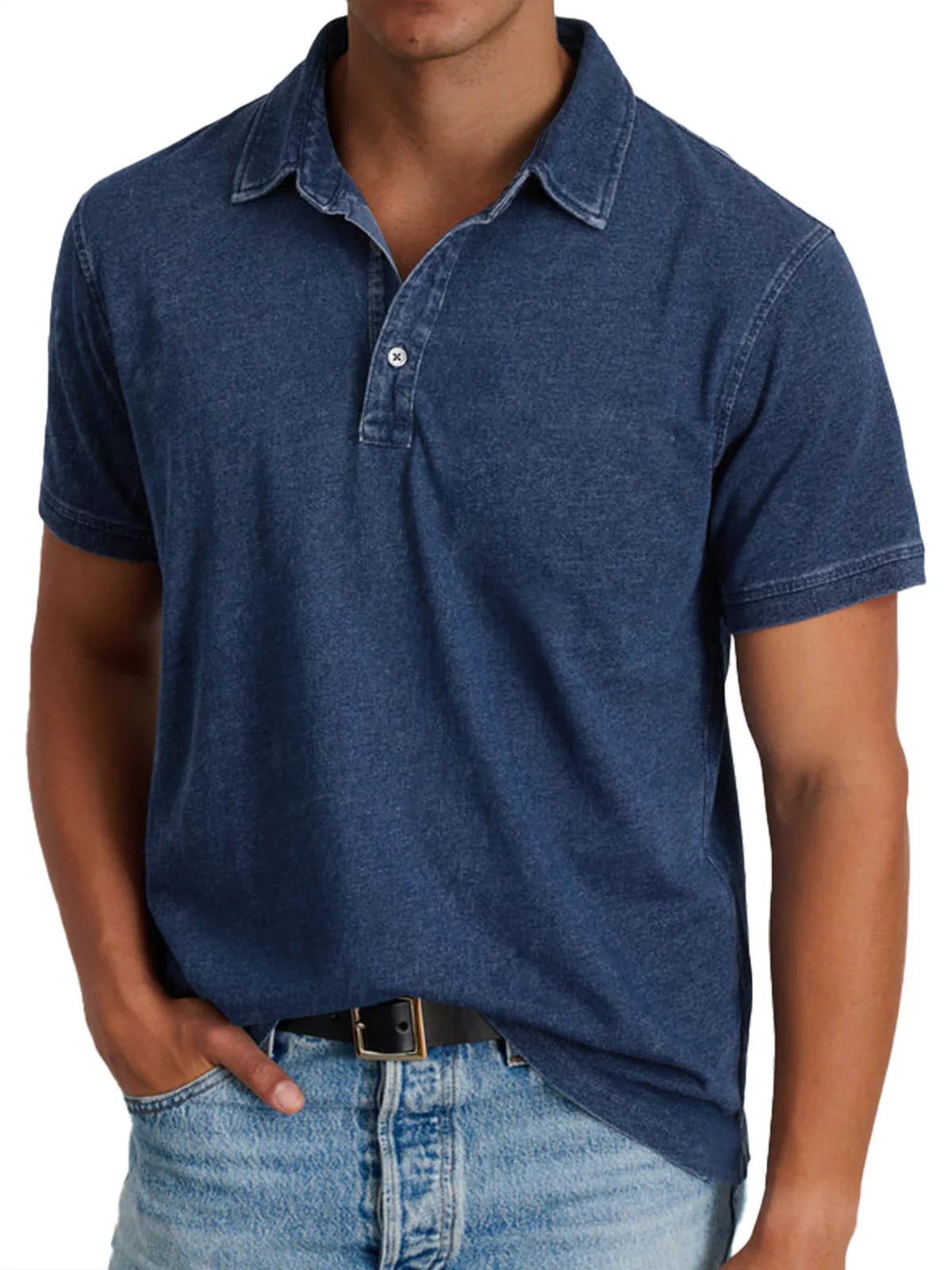 Blaise - Premium Let Denim Kvalitets Poloshirt