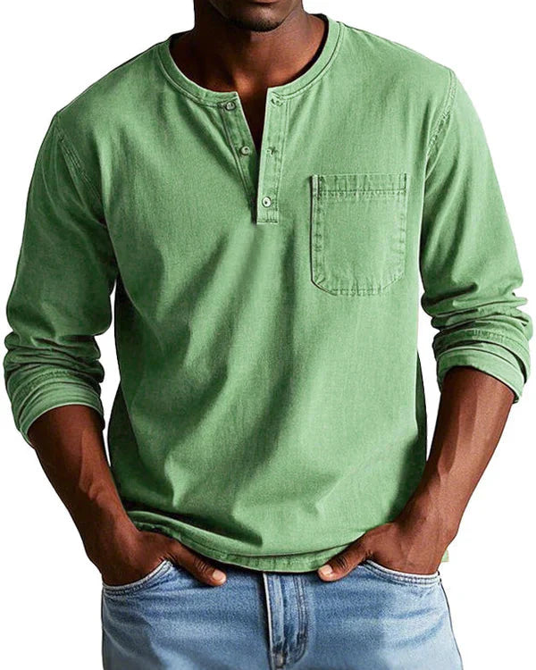 Sebastian - Retro Košile z Prémiového Lehkého Denimu