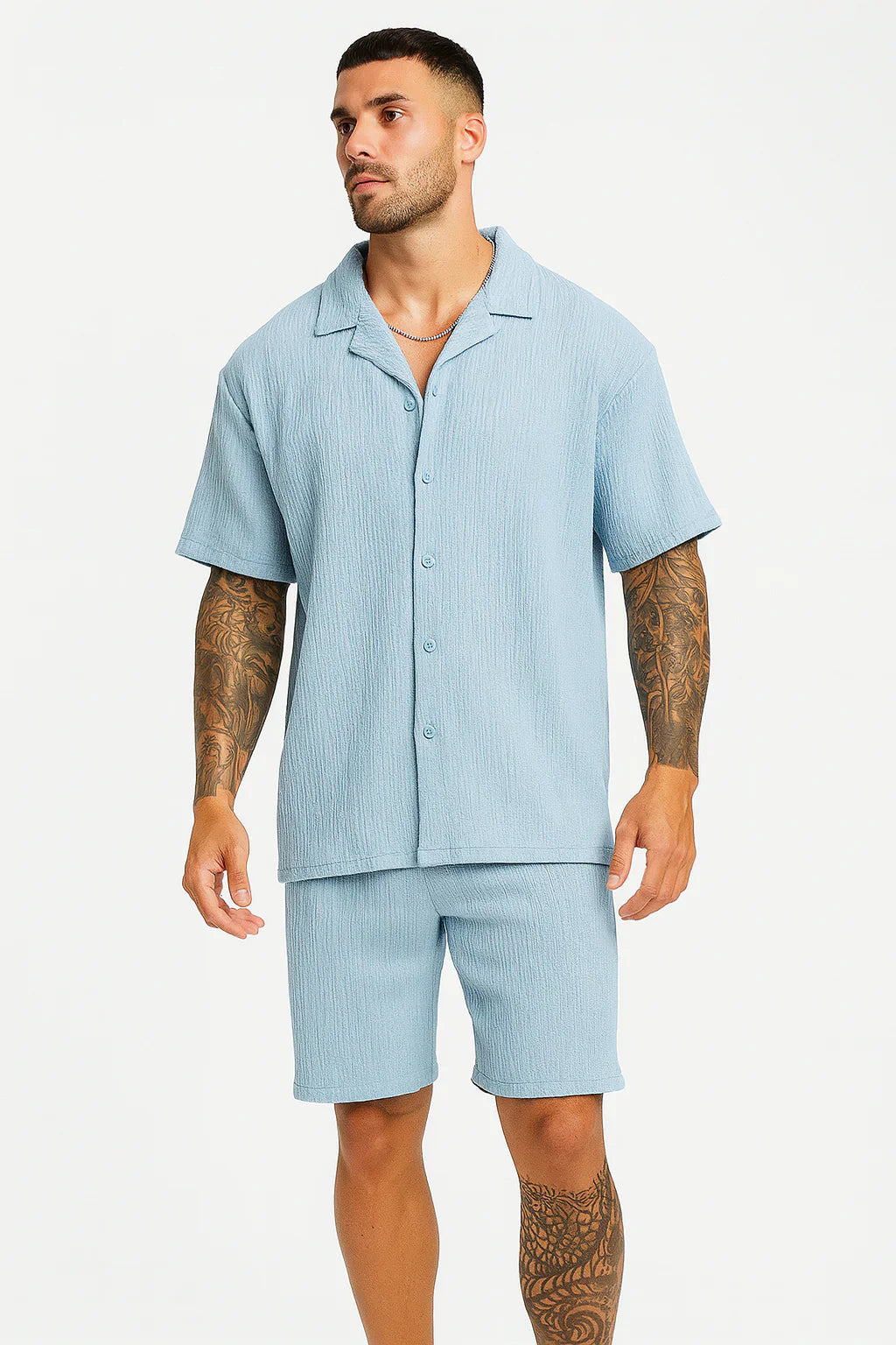 Côme - Plisseret Sommersæt | Skjorte & Shorts