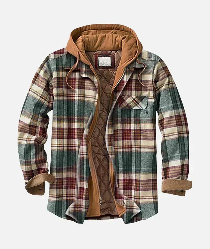 Melio - Chaqueta con Capucha a Cuadros Patchwork