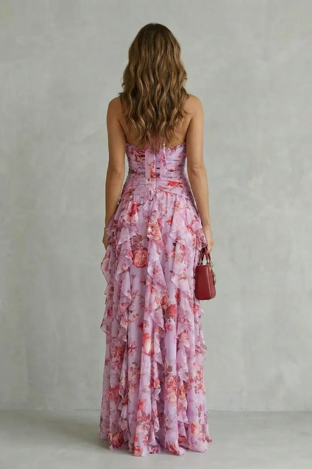 Margherita - Vestido Largo con Volantes y Flores Romántico