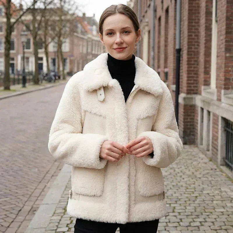 Inna - Veste Chaude en Laine Mélangée Sherpa