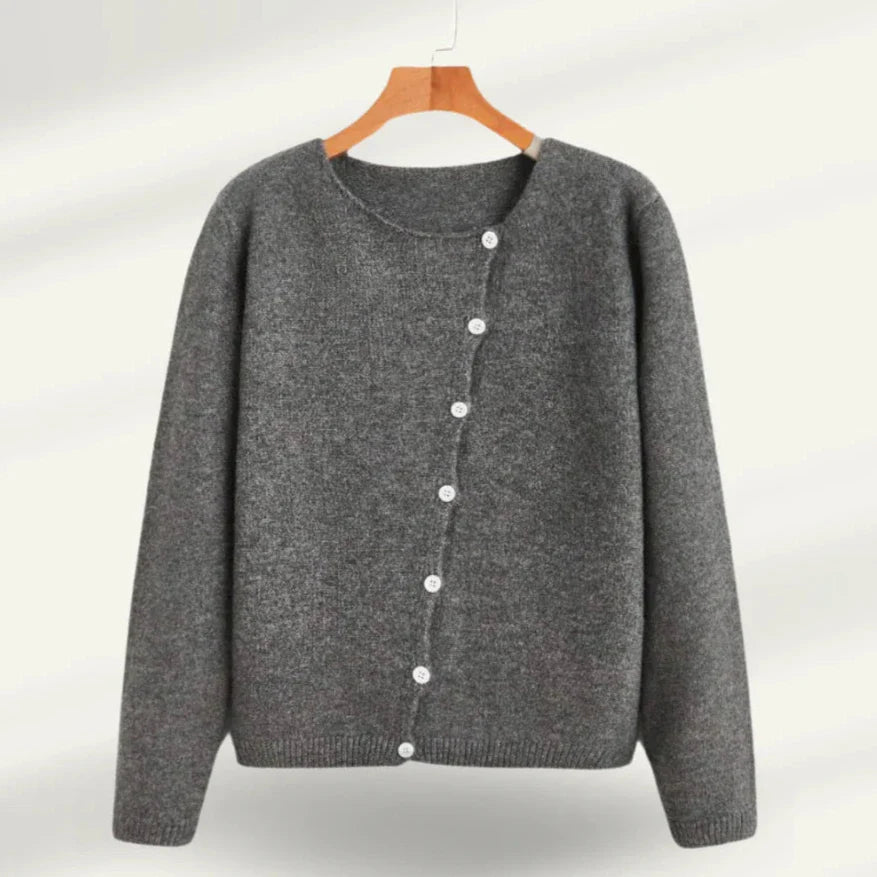 Véronique - Elegantní Zapínací Svetr Z Kašmíru