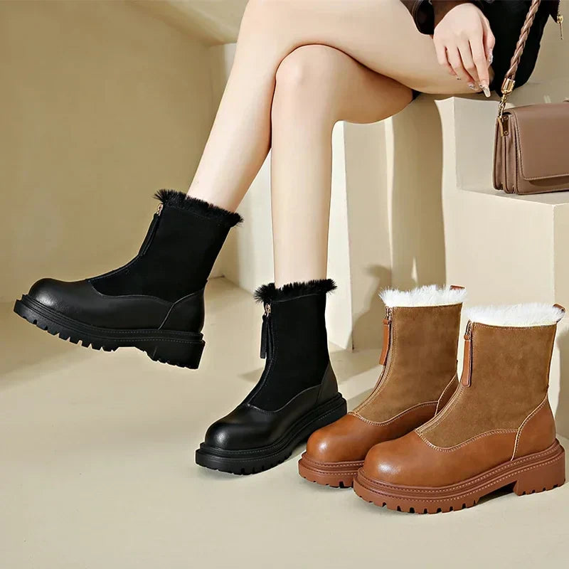 Alma - Bottes Cuir et Daim Doublure Fourrure