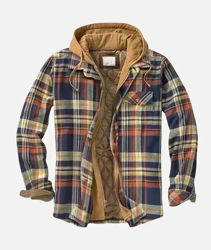 Melio - Chaqueta con Capucha a Cuadros Patchwork