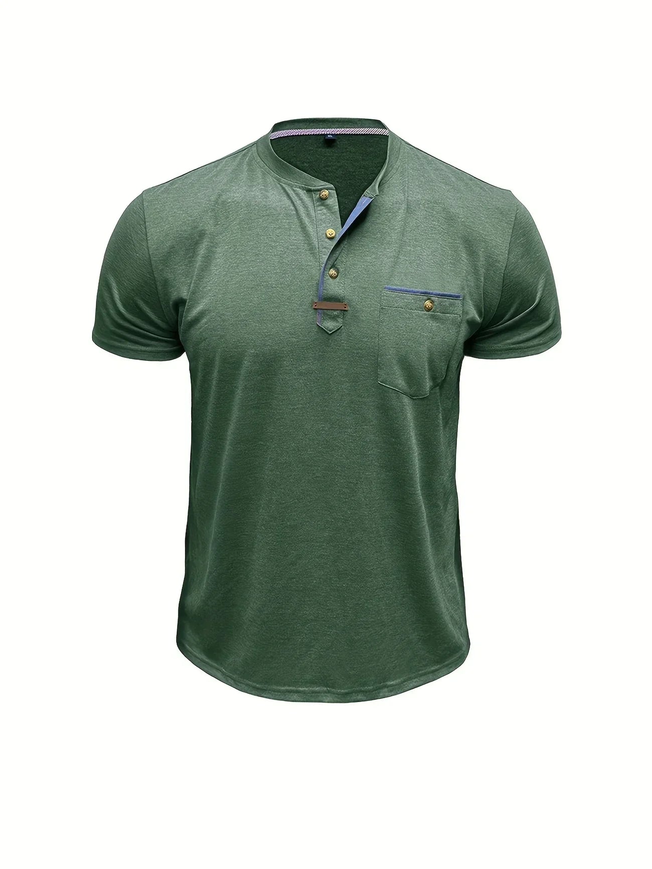 Eusébio - Elegant T-Shirt med Knapper og Lomme