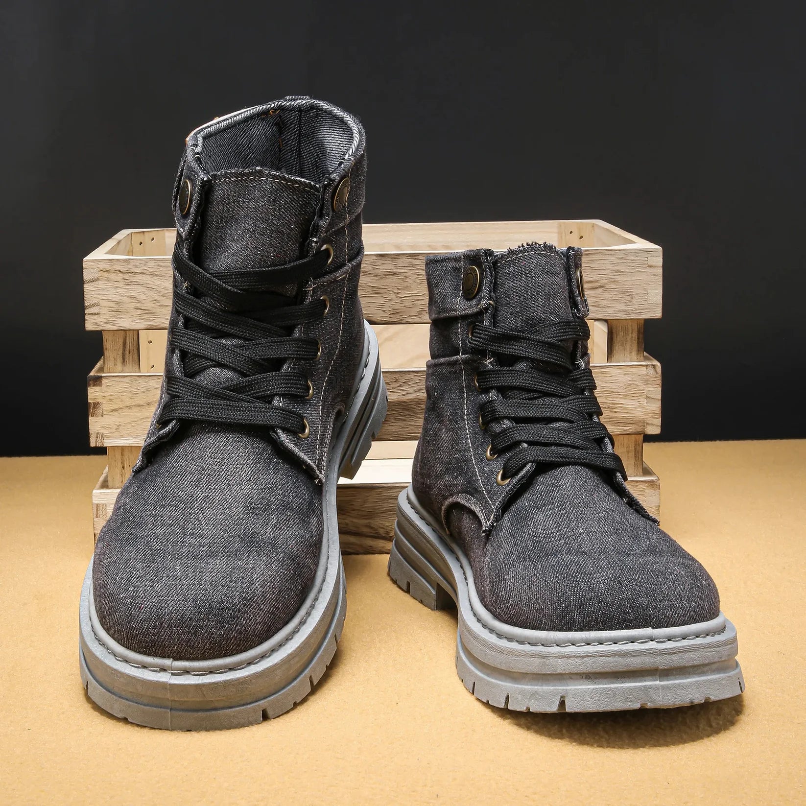 Dolovan - Premium Kvalitets Denim Snørestøvler