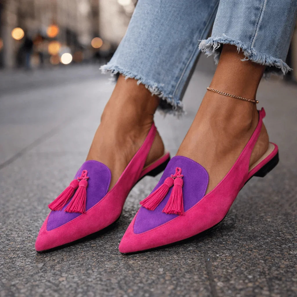 Zeynab - Zapatos Elegantes de Punta Fina con Tiras Ajustables