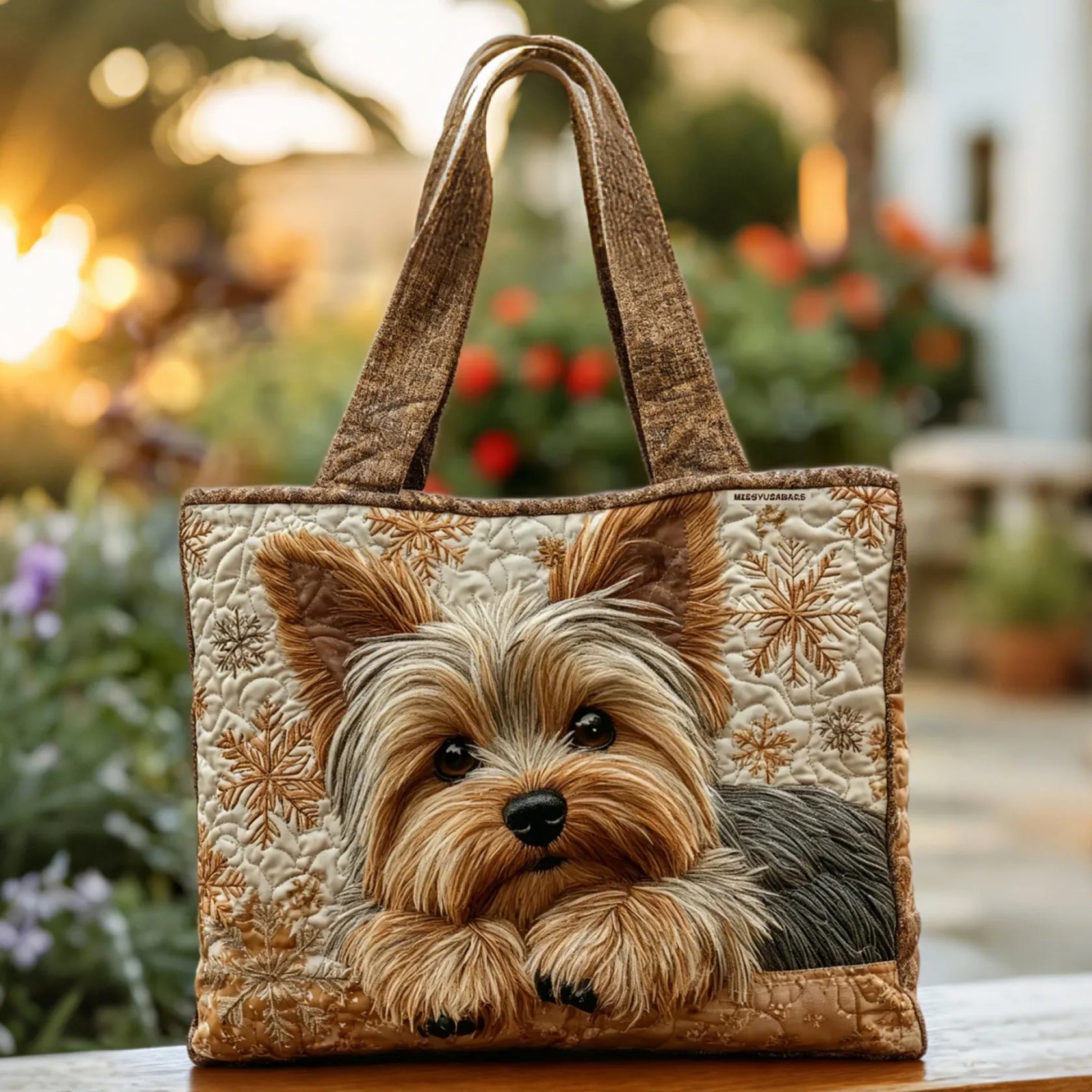 Tonie - Bolso Tote Acolchado con Cachorro Hecho a Mano