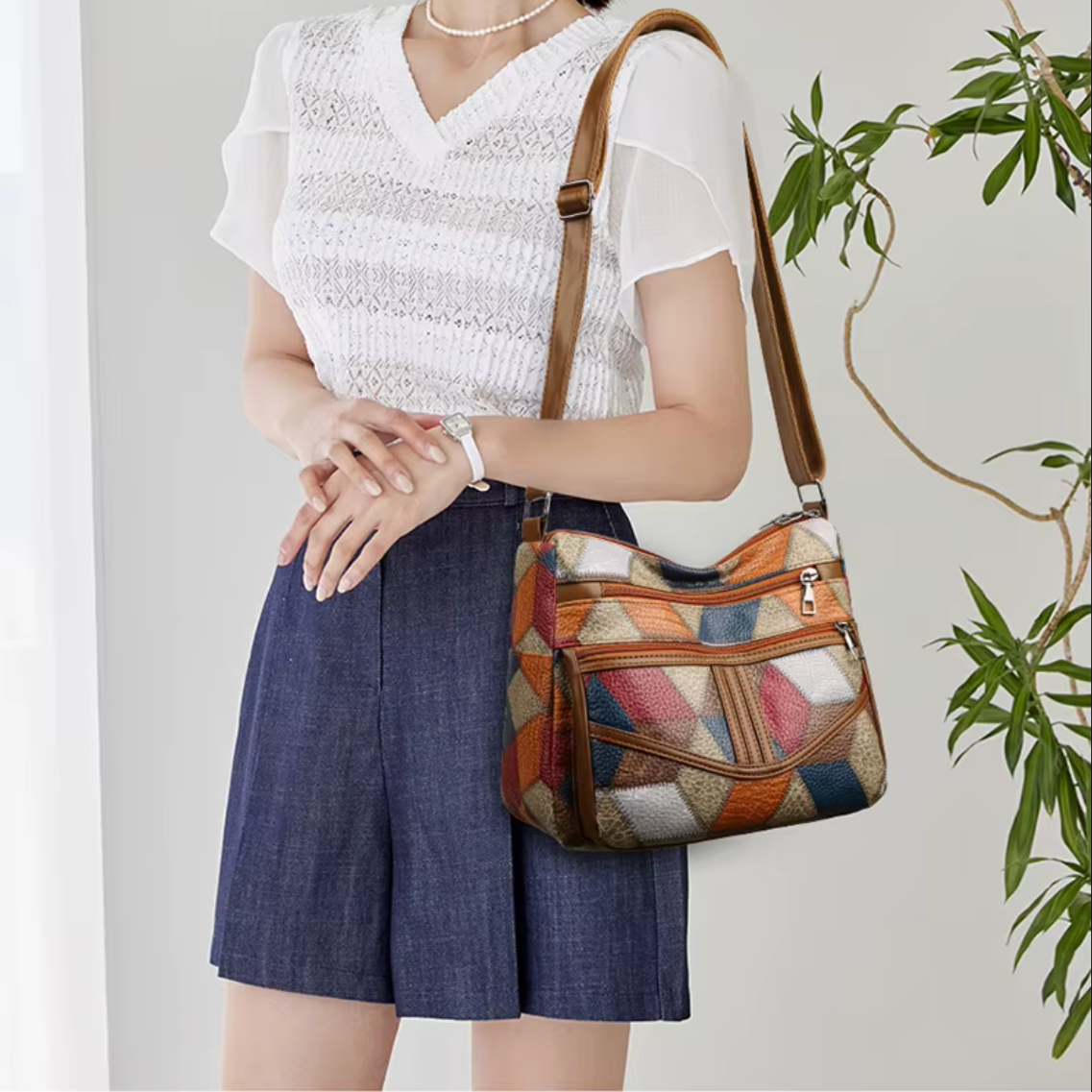 Hallie - Elegant Håndlavet Læder Crossbody Taske